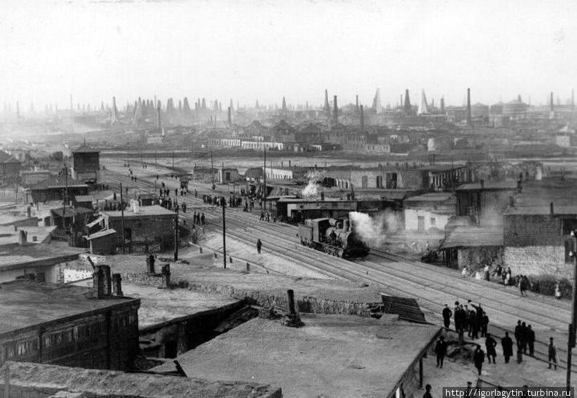 Баку. Вид на Сабунчинские нефтяные промысла. 1905 Сабунчи, Азербайджан