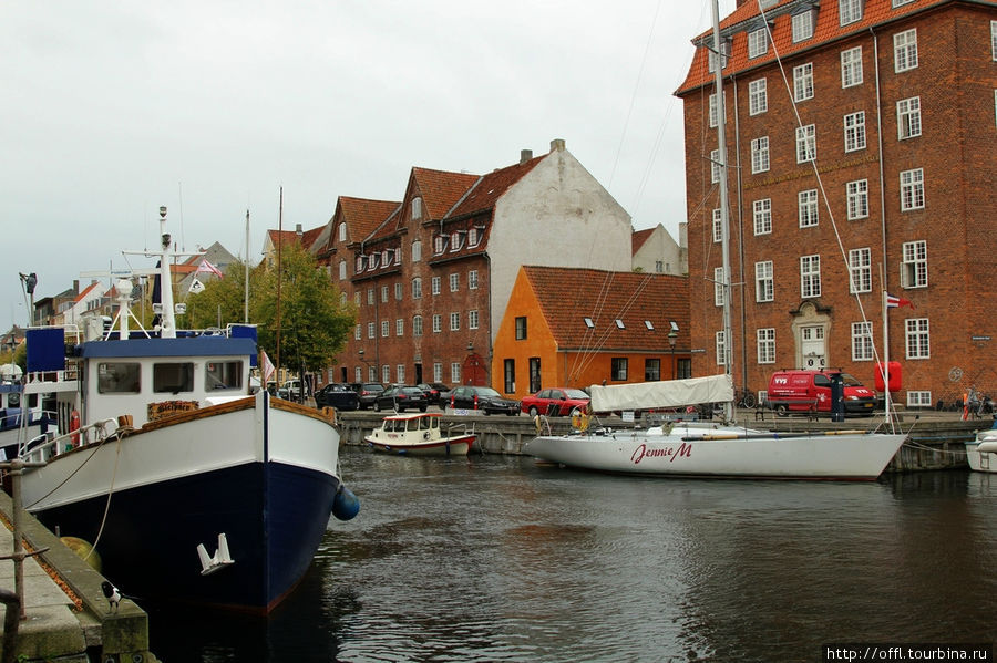 Каналы, корабли, дома Копенгаген, Дания
