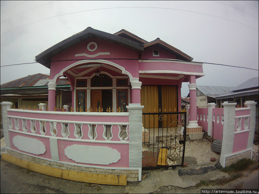 Местные постройки часто очень красивы, и подчеркивают высокий социальный статус хозяина дома. Суматра, Индонезия