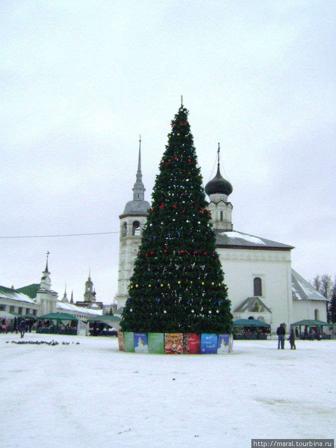 Главная городская ёлка на Торговой площади Суздаль, Россия