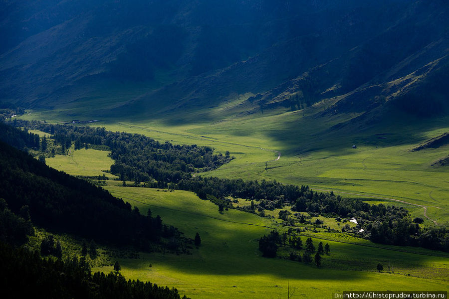 Вид с перевала Чике-Таман. Республика Алтай, Россия