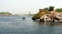 На мотоботе по Нилу возле Асуана