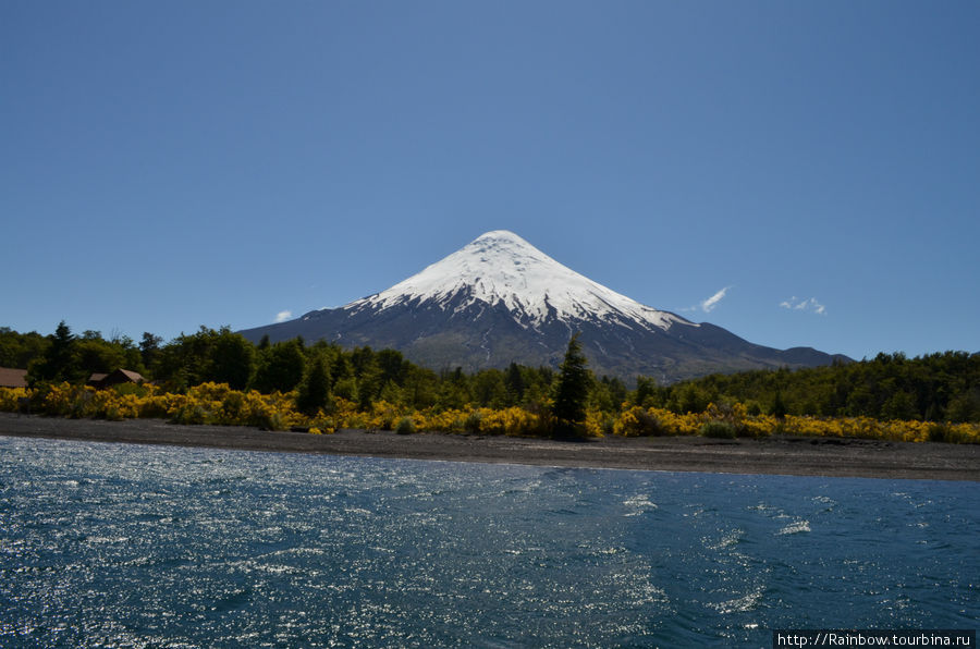 Вулкан Осорно —  вид из  озера Висенте Перес Росалес Национальный Парк, Чили