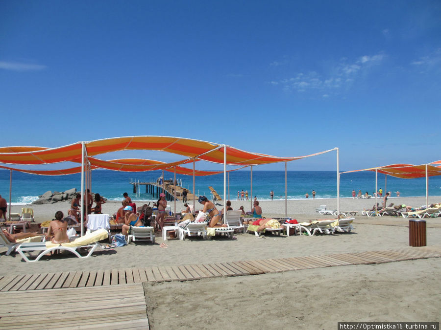 Пляж отеля Голд Сити Махмутлар, Турция