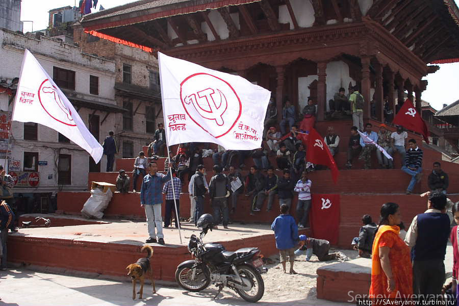 Манифестация маоистов на площади Дарбар Катманду, Непал