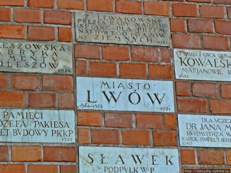 Среди имен жертводателей, которые внесли пожертвования на восстановление замка, и название моего города. Краков, Польша