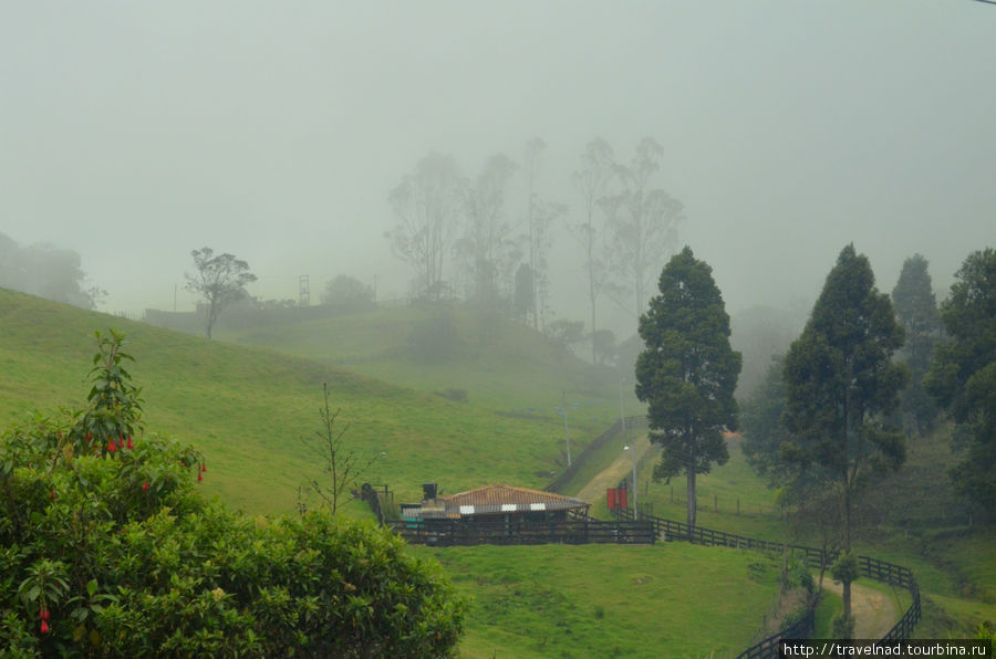 Пейзажные виды из окна автобуса - между Боготой и Нейвой Провинция Уила, Колумбия
