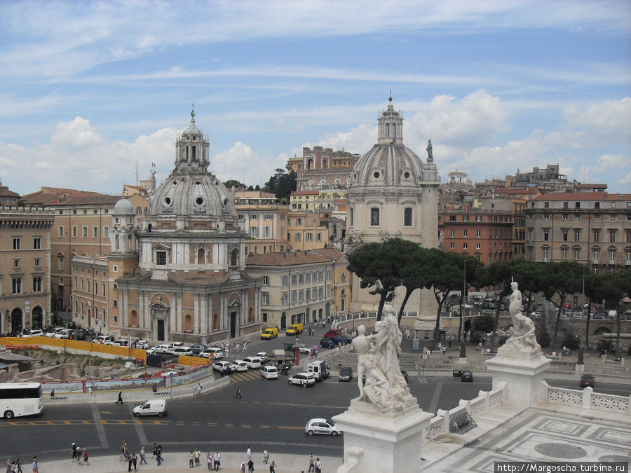 Вид  на Площадь Венеции с монумента Алтарь Отечества .Рим. Рим, Италия