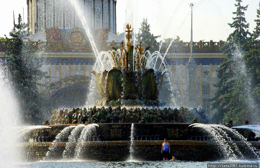 Это был первый в СССР и в мире светомузыкальный фонтан. Для него великий советский композитор Д. Д. Шостакович написал «Праздничную увертюру», которая в сочетании со световым оформлением создавала единое целое ночью на Площади колхозов с фонтаном «Каменный цветок». Москва, Россия