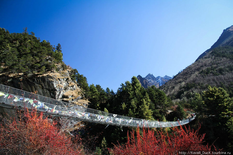 Такие мосты в большом количестве попадаются на пути Гора Эверест (8848м), Непал