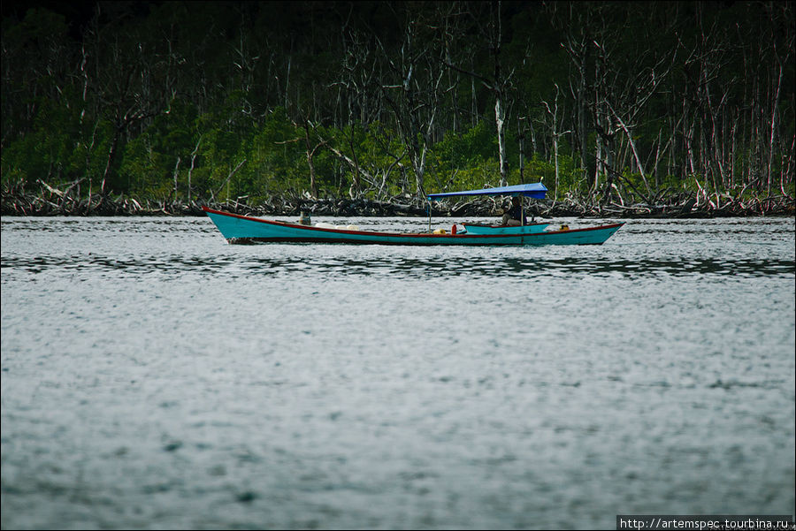 Рыболовство — основной источник дохода местных жителей. На заднем плане — остров Туангку, на который мы и плывем. Суматра, Индонезия
