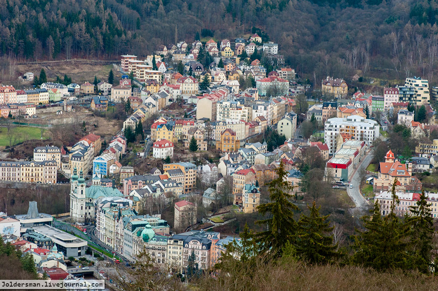 Вид на неофициальную часть города Карловы Вары, Чехия