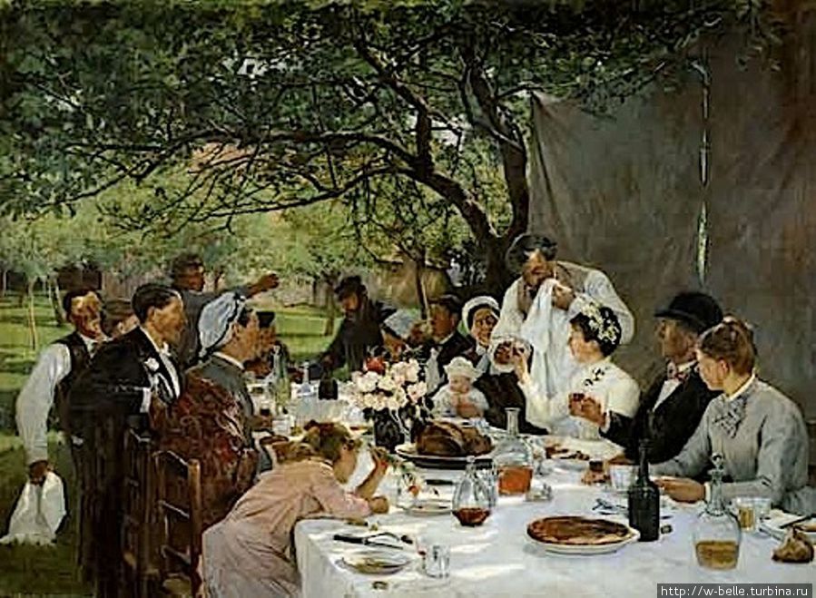 Albert Auguste Fourie (1854-1937) — The Wedding Meal at Yport Ипор, Франция