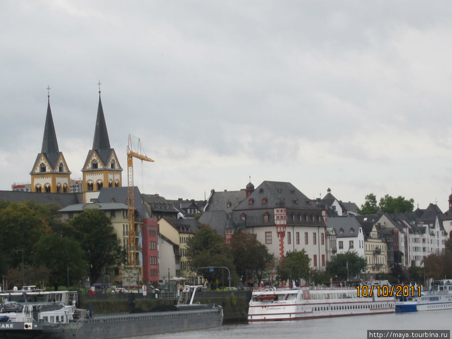 Вид на город со статуи Кобленц, Германия