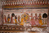 Дворец Радж Махал, изображения инкарнаций Вишну в виде Рамы в окружении свиты, в том числе Ханумана