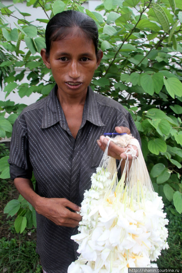 Цветочница — типичная индианка Янгон, Мьянма