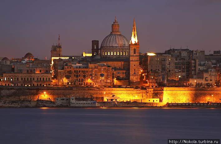 Вид на Валетту из Слимы Слима, Мальта