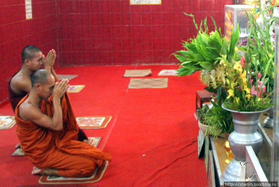 У стоп Мраморного Будды Мандалай, Мьянма