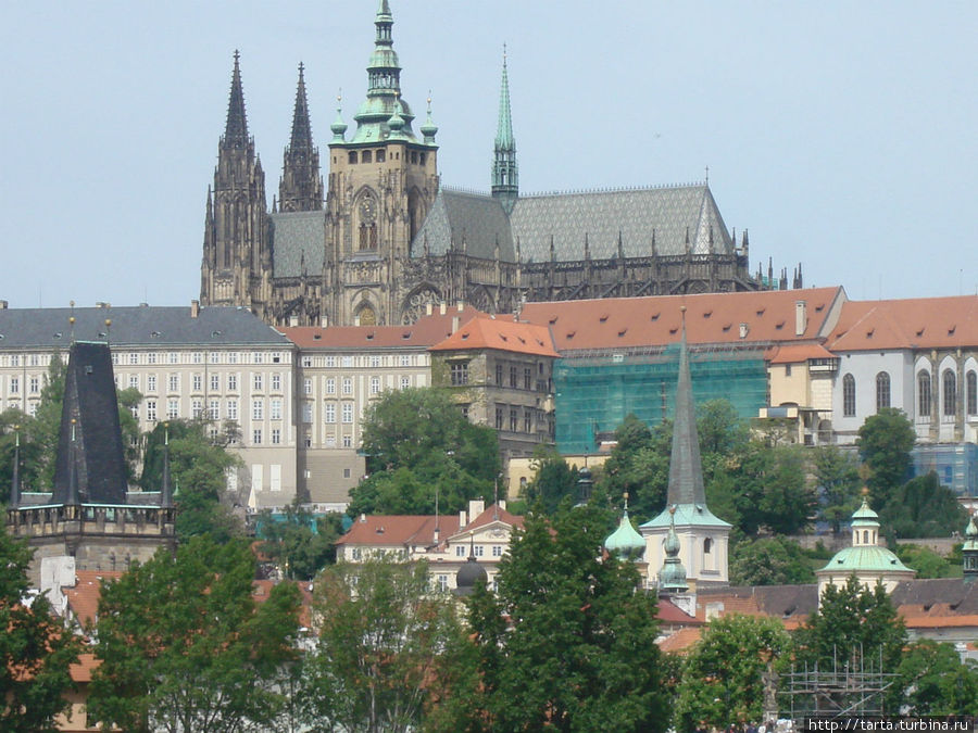 Вид с набережной на Вышеград Прага, Чехия