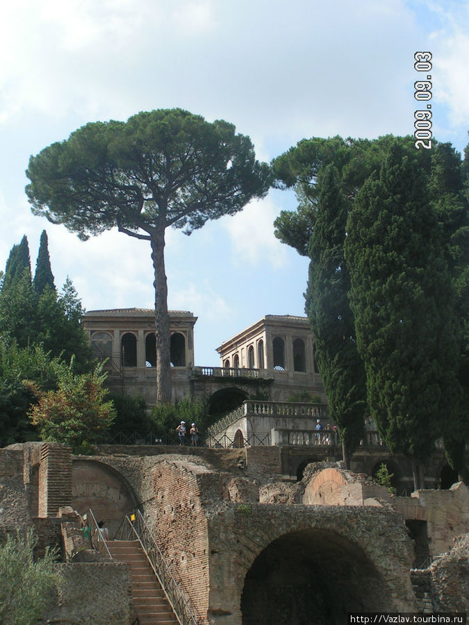 Вид на верхний уровень форума Рим, Италия