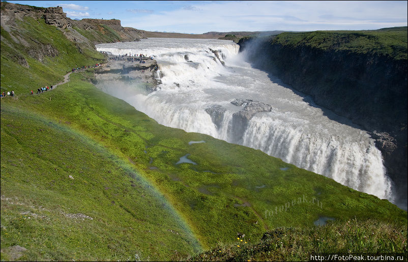 Гюльфосс — Золотой водопад, один из самых красивых водопадов планеты, входит в так называемое Золотое Кольцо Исландии. Южная Исландия, Исландия