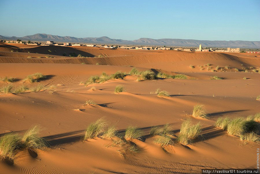 Отель в Мерзуге и обитатели пустыни Мерзуга, Марокко