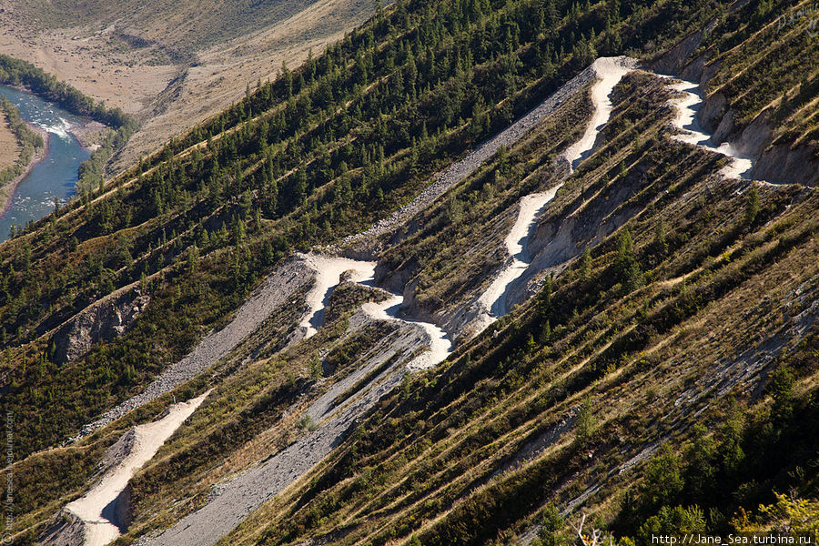 Фрагменты дороги на перевале Кату-Ярык Улаган, Россия