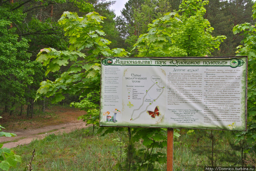 В начале тропы нас встретил большой информационный стенд о национальном парке... Орловское Полесье Национальный Парк, Россия