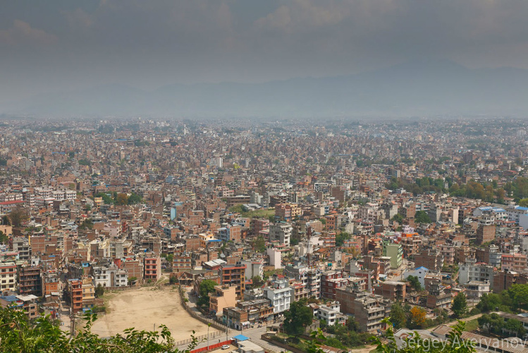 Вид на Катманду со Сваямб
