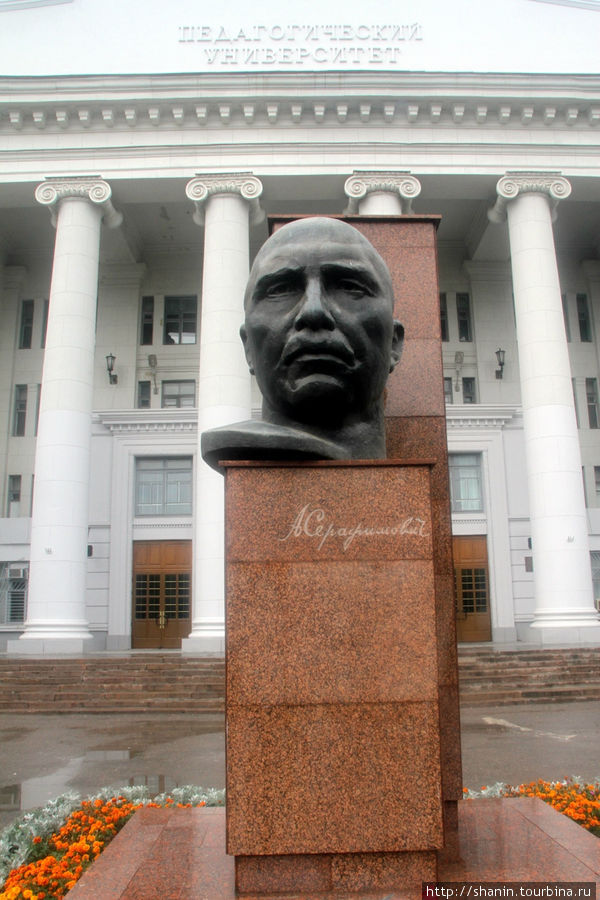 Памятник Серафимовичу перед зданием Педагогического университета Волгоград, Россия