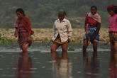 Тетушки переходят вброд реку в Читване — идут в джунгли за кормом для скотины ( на съедение тиграм)