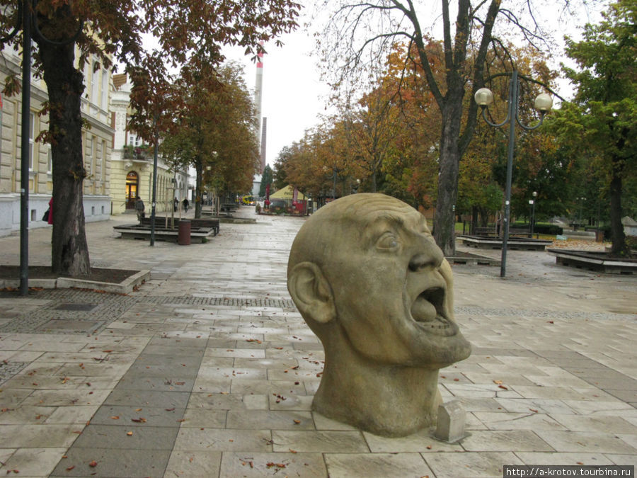Это странная статуя, голова какая-то Бржецлав, Чехия