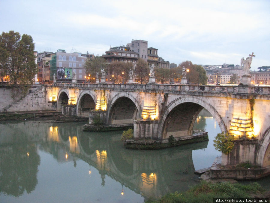 Река Тибр, мост Рим, Италия