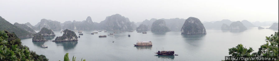 Бухта Халонг — вид со смотровой площадки острова Титова Халонг бухта, Вьетнам