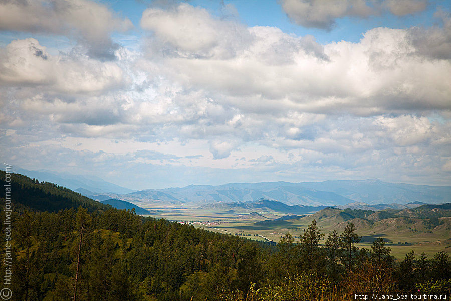 Вид на Ябоганскую долину с перевала Усть-Кан, Россия