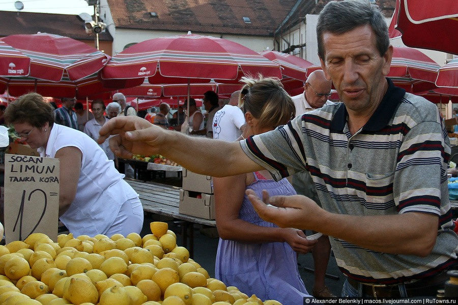 Колхозный рынок по-хорватски Загреб, Хорватия