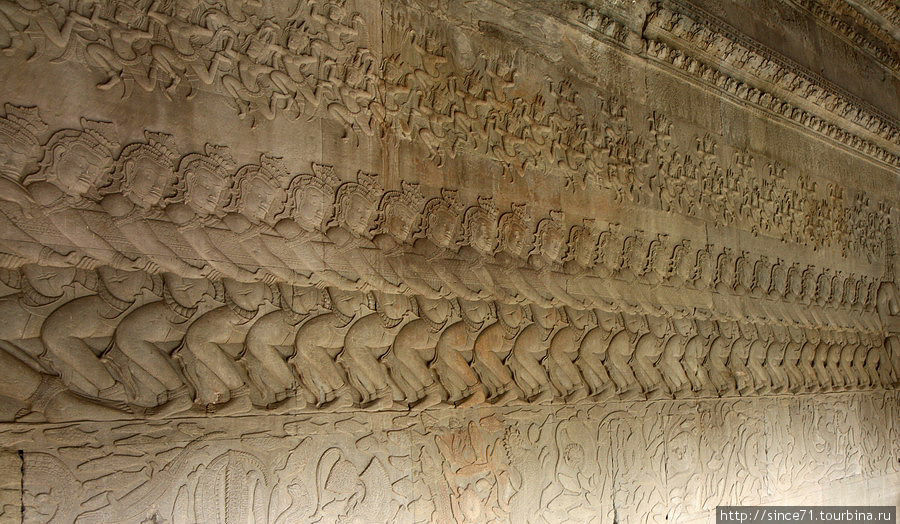 Храмы Ангкора. Ангкор Ват. Рельефы Ангкор (столица государства кхмеров), Камбоджа