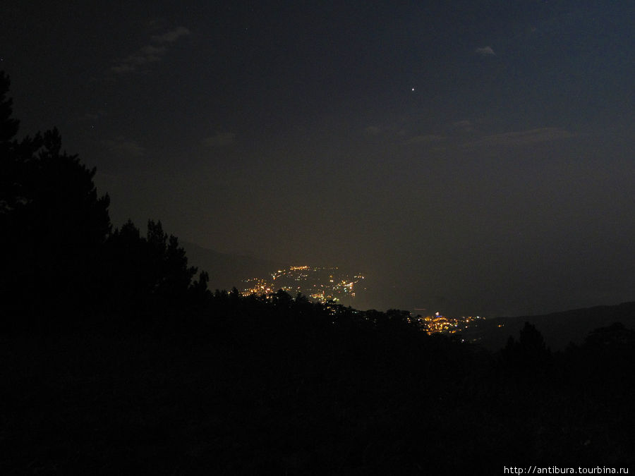 Вид с Ай-Петри на ночную Ялту Республика Крым, Россия