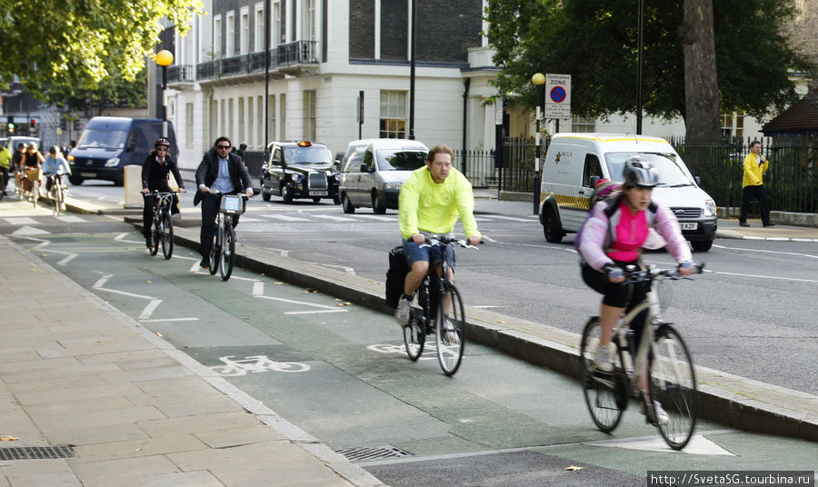 Велосипедисты в Лондоне. Лондон, Великобритания