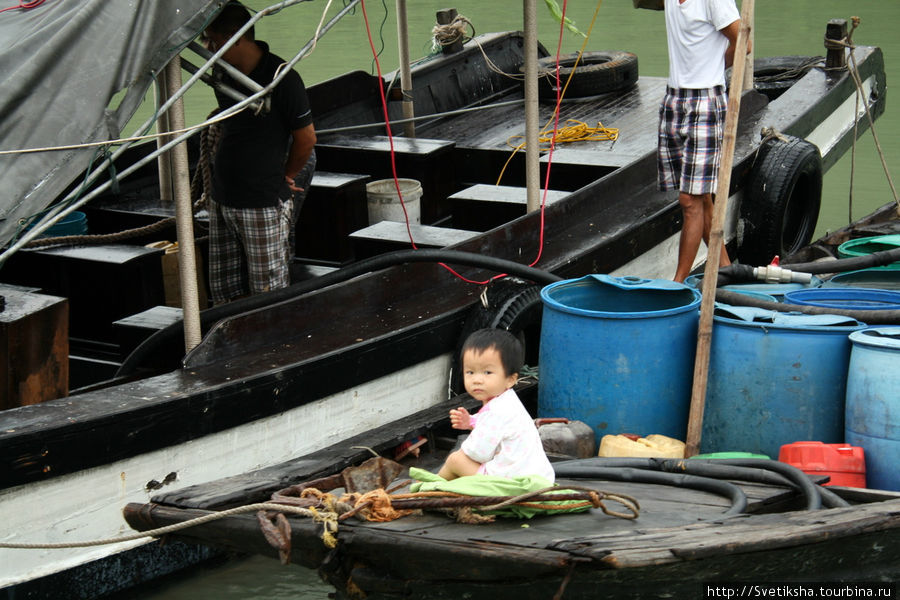 Дети рыбаков рождаются, растут и вырастаят прямо на воде Халонг бухта, Вьетнам