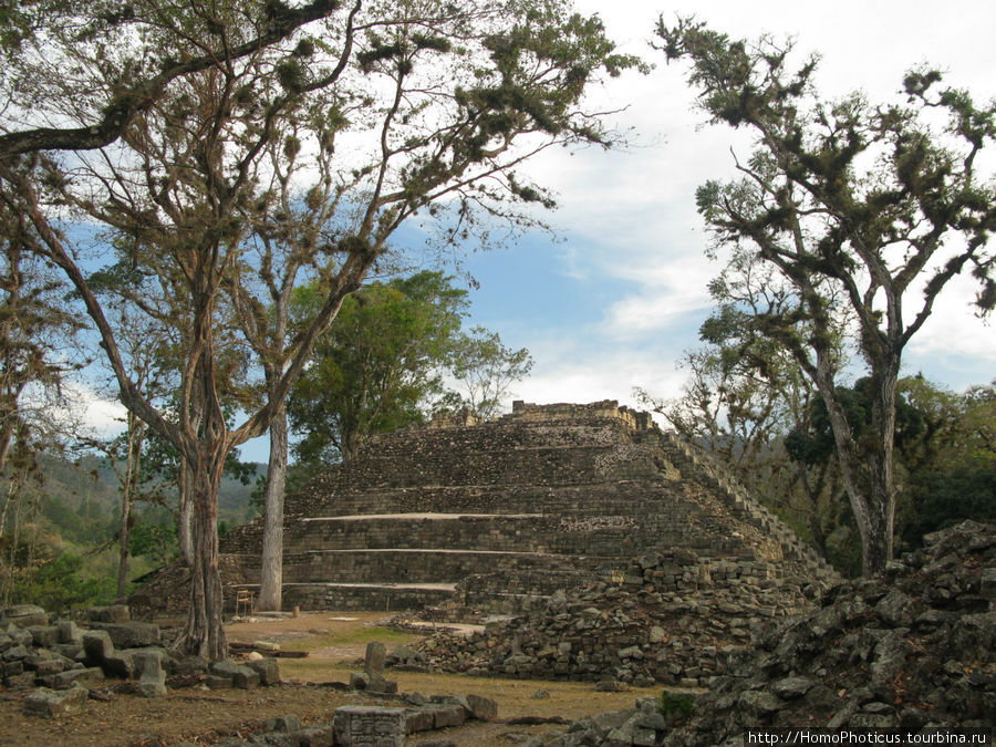 Копан, западный двор Копан-Руинас, Гондурас