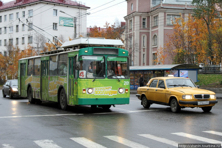 Пешеходный переход у входа в парк Мурманск, Россия