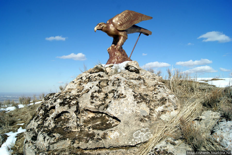 Орел на скале Ашхабад, Туркмения