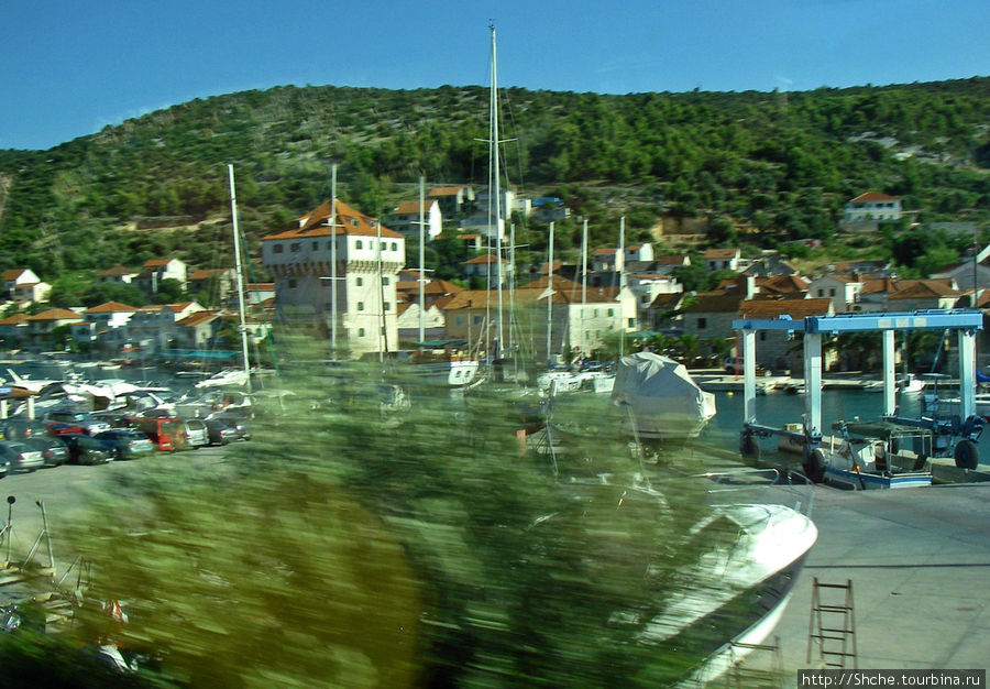 Трогир, вид из автобуса Далмация, Хорватия
