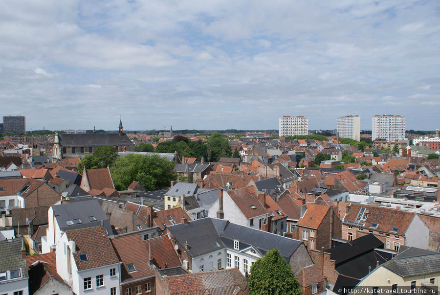 Вид, открывающий с Гравенштейна Гент, Бельгия