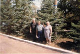 Я с родственниками на месте приземления Гагарина( Фото прошлого века).