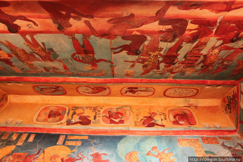 Рисунки с потолка древнеиндейского храма Мексика