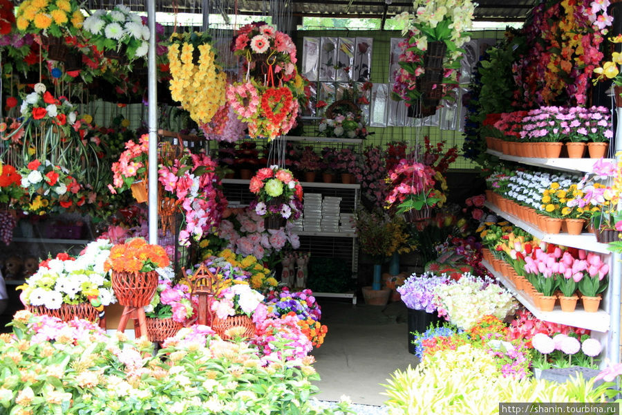 Цветочный супермаркет на улице Аюттхая, Таиланд