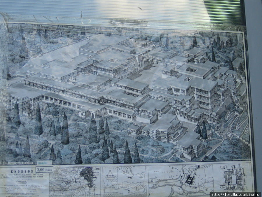 Схема Кносского дворца Ираклион, Греция