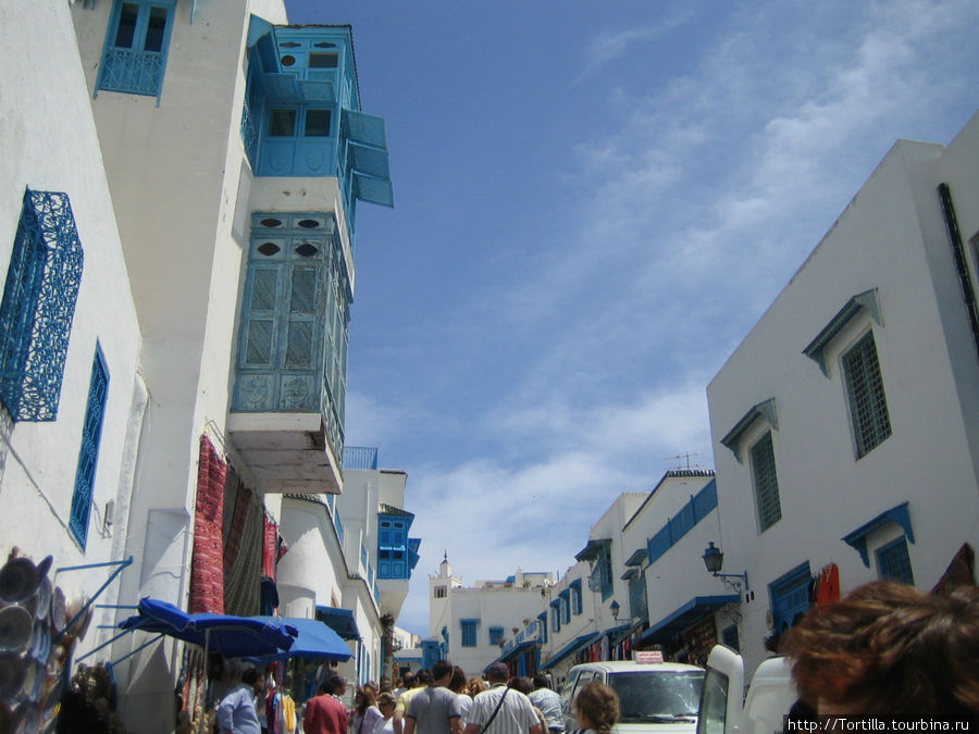 Бело-синяя открытка Сиди-Бу-Саида Сиди-Бу-Саид, Тунис